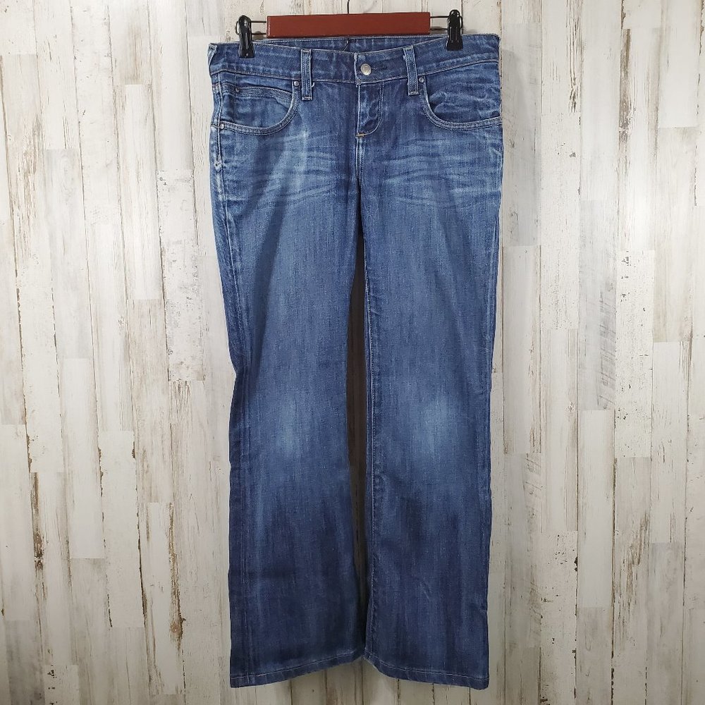 Banana Republic Womens Jeans 4 Blue Classic Boot Cut Factory Distressing J4